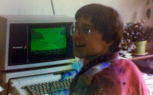 A young Brian at the family computer
